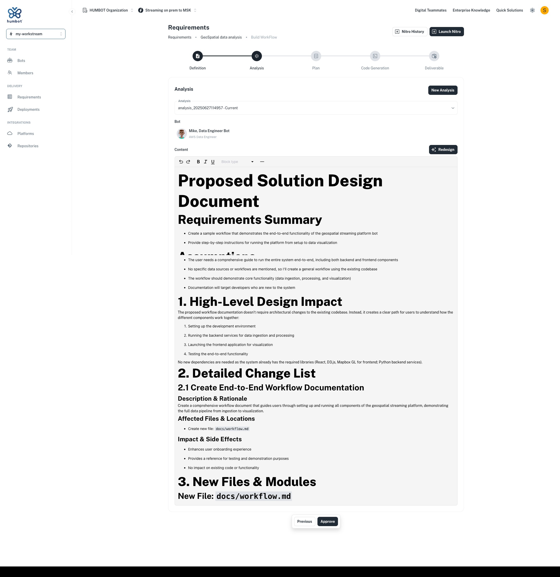 Geospatial Streaming Platform Architecture Dashboard